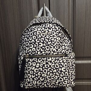 Kate Spade Stylish Black and White Leopard Print Backpack NWT